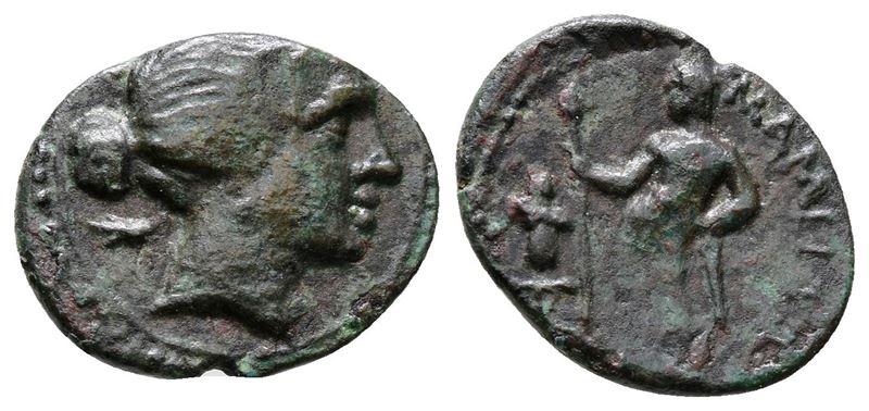 Sicily, Messana. The Mamertinoi, 215-202 Bc. Æ Onkia (13mm, 1.38g).