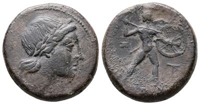 Sicily, Messana, The Mamertinoi, C. 220-200 Bc. Æ Pentonkion (23mm, 6.50g).