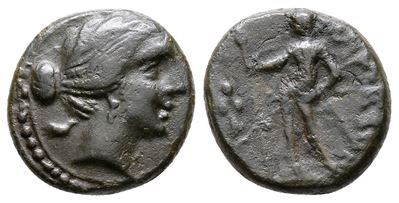 Sicily, Messana. The Mamertinoi, 215-202 Bc. Æ Onkia (15mm, 2.24g).