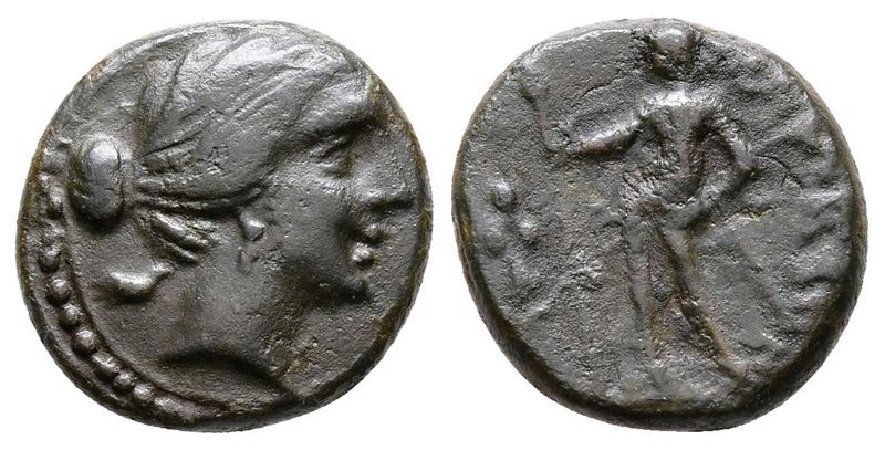 Sicily, Messana. The Mamertinoi, 215-202 Bc. Æ Onkia (15mm, 2.24g).