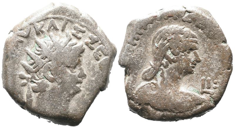 Nero and Poppaea (54-68). Egypt, Alexandria. BI Tetradrachm
