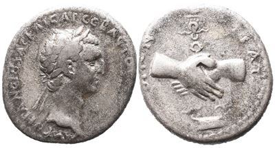 Nerva (96-98). Cappadocia, Caesarea. Ar Didrachm