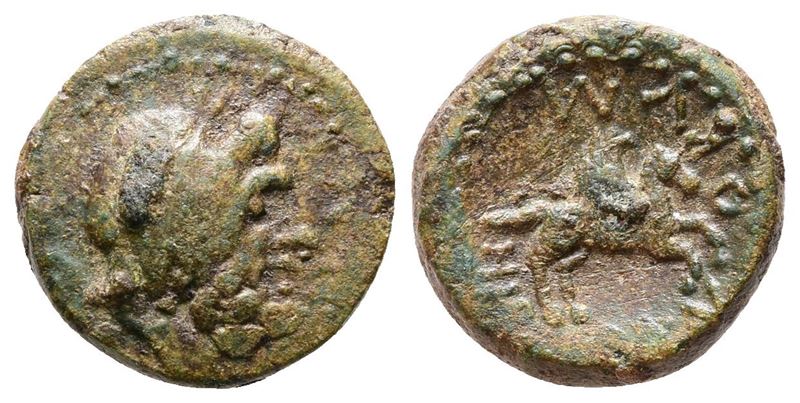 Sicily, Morgantina. The Hispani, Late 2nd - Early 1st Century Bc. Æ (15mm, 2.60g).