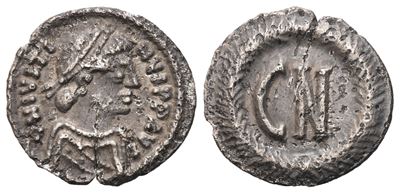 Giustiniano II, Quarter Siliqua (Ravenna), AR