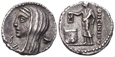 L. Cassius Longinus, Denario romano (63 a.C.), AR