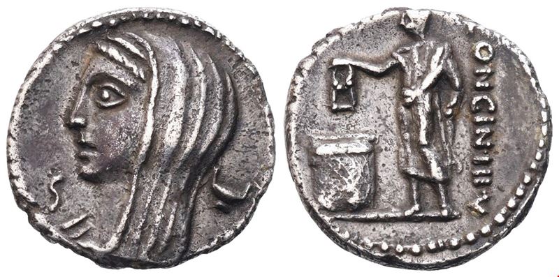 L. Cassius Longinus, Denario romano (63 a.C.), AR
