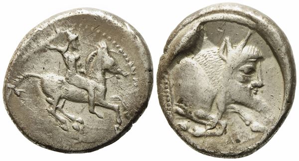 Sicily, Gela (c. 490-475 BC), Didrachm; AR (8,61 g; 21,5 mm)