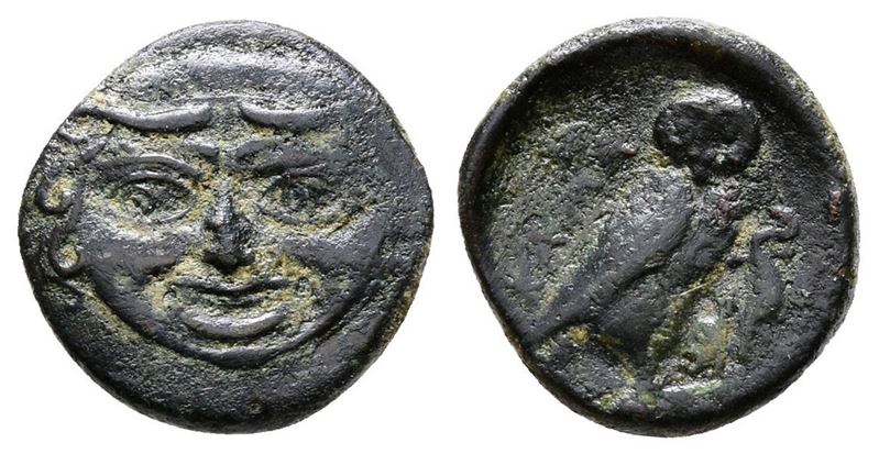 Sicily, Kamarina, C. 420-405 Bc. Æ Onkia (13mm, 1.26g).