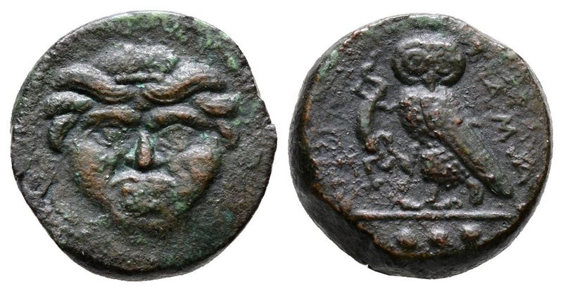 Sicily, Kamarina, C. 420-410 Bc. Æ Tetras (15mm, 3.68g).