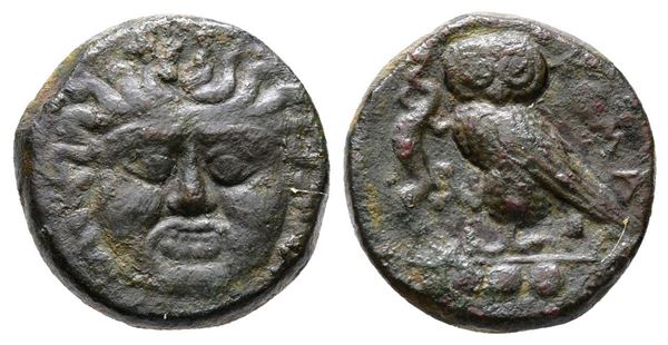 Sicily, Kamarina, c. 420-405 BC. Æ Tetras (15mm, 3.09g).  - Auction Greek, Roman and Byzantine Coins	 - Bertolami Fine Art - Prague