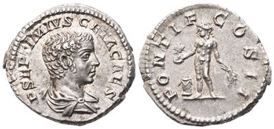 Geta (209–211), Denario romano, Roma, 209 (AR)