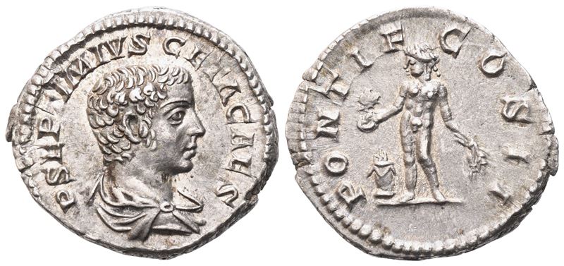 Geta (209–211), Denario romano, Roma, 209 (AR)