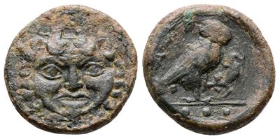 Sicily, Kamarina, C. 420-405 Bc. Æ Tetras (17mm, 3.19g).