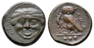 Sicily, Kamarina, C. 420-410 Bc. Æ Tetras (15mm, 2.71g).