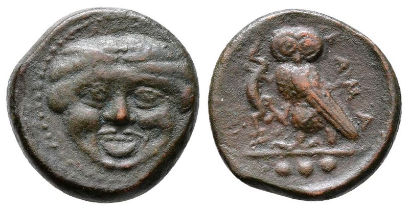 Sicily, Kamarina, C. 420-410 Bc. Æ Tetras (15mm, 2.71g).