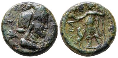 Sicily, Hybla Megala, C. 2nd Century Bc. Æ Trias(?) (20mm, 8.12g).
