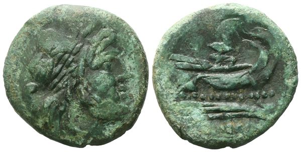Anonymous, Semis, c. 91 BC; Æ (10,48 g; 24,5 mm; 12 h)