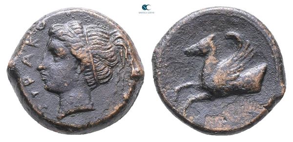 Sicily, Syracuse, 344-334 BC. Æ Hemilitron (16mm, 4.66g).