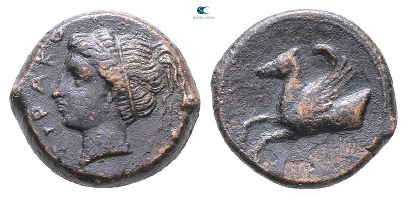 Sicily, Syracuse, 344-334 Bc. Æ Hemilitron (16mm, 4.66g).