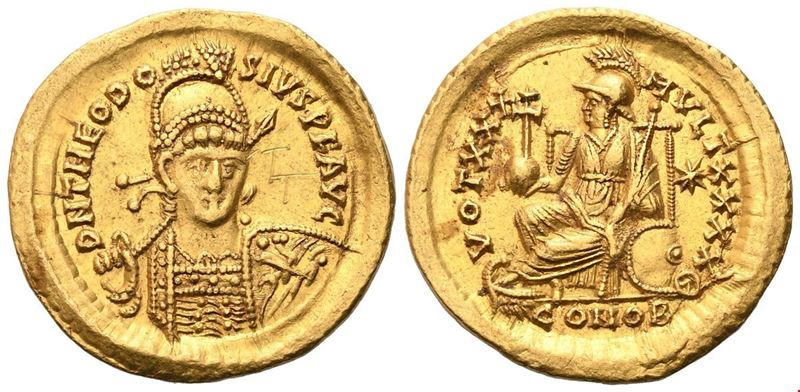 Theodosius II (402–450), Solidus (oro), Costantinopoli, c. 430–440