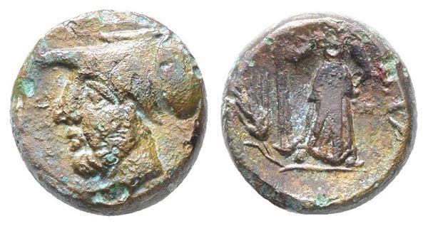 Southern Lucania, Metapontion, c. 225-200(?) BC. Æ (16mm, 5.14g).  - Auction Greek, Roman, Byzantine Coins - Bertolami Fine Art - Prague