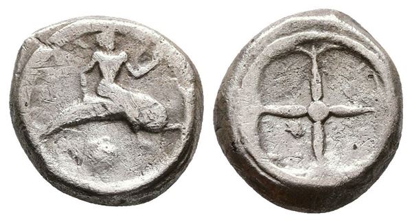 Southern Apulia, Tarentum, c. 480-470 BC. AR Nomos (17mm, 7.78g).