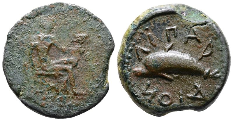 Islands Of Sicily, Lipara, C. 400-380 Bc. Æ Hemilitron (27mm, 14.43g).