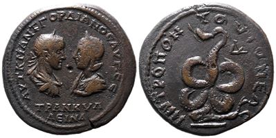 Gordiano III e Tranquillina, Tetrakaihemiassarion (Moesia Inferior, Tomis) Æ