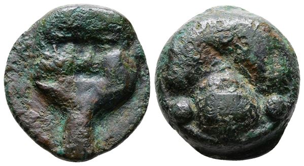 Sicily, Selinos, c. 450-440 BC. Cast Æ Tetras (21mm, 8.72g).