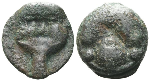 Sicily, Selinos, c. 450-440 BC. Cast Æ Tetras (21 mm, 8.72 g).