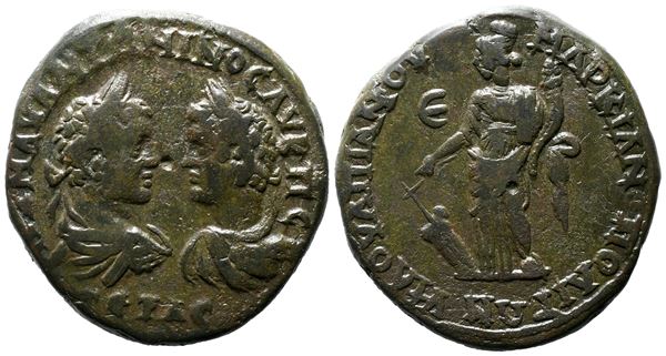 Caracalla with Geta (198-217). Moesia Inferior, Marcianopolis. Æ Pentassarion