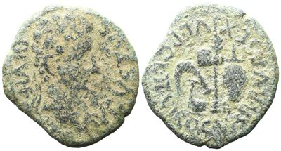Augustus, Augusto — Æ di Carthago Nova (C. Var. Rufus e Sex. Iul. Pol, duoviri quinquennales)