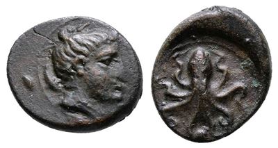 Sicily, Syracuse, C. 435-415 Bc. Æ Onkia (12mm, 1.34g).
