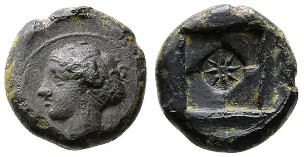 Sicily, Syracuse, 405-375 BC. Æ Hemilitron (16mm, 4.33g).