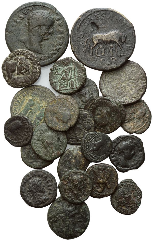  Lot of 23 Æ coins to be catalogued. Lot sold as is, no returns.