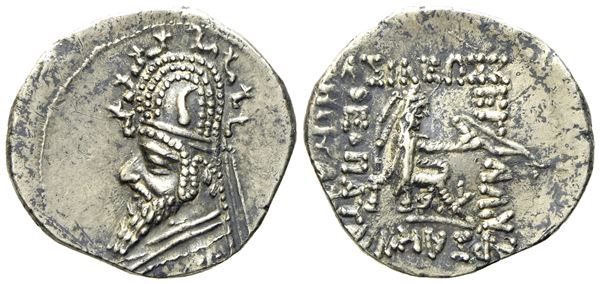 Kings of Parthia, Sinatrukes (93-69 BC), Drachm; AR (4,01 g; 20,8 mm)