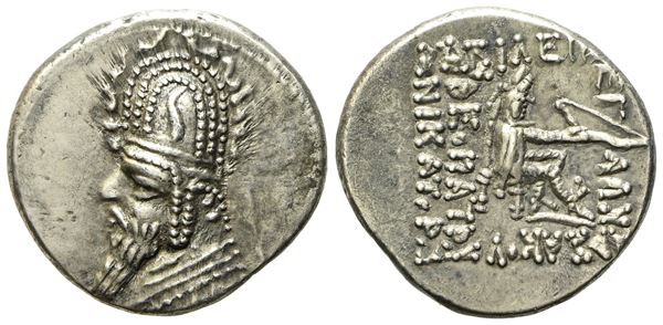 Kings of Parthia, Sinatrukes (93-69 BC), Drachm; AR (4,15 g; 19,3 mm)