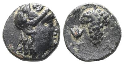 Aeolis (Temnos), Dionysos, moneta in bronzo (Æ), III secolo a.C.