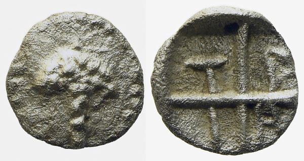 Macedon, Tragilos (c. 450-400 BC), Hemiobol; AR (0,22 g; 6,3 mm)