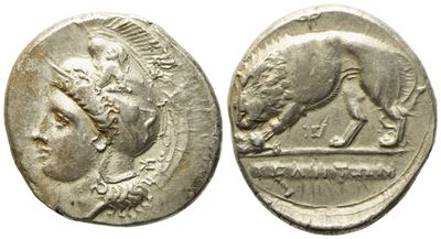Lucania, Velia (C. 334-300 Bc), Nomos; Ar (7,70 G; 21,3 MM)