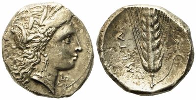 Lucania, Metapontion (C. 330-290 Bc), Nomos; Ar (7,78 G; 20,6 MM)