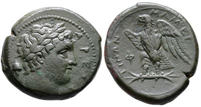 Sicily, Messana. The Mamertinoi, 275-264 Bc. Æ Quadruple Unit (29mm, 16.54g).