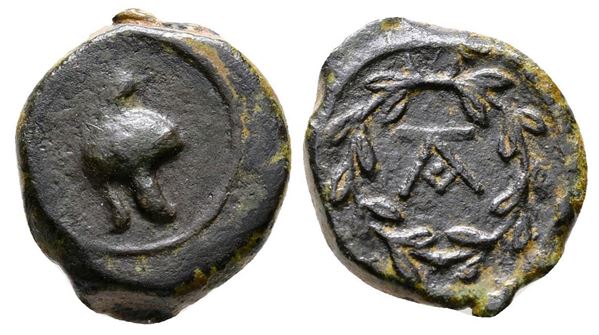 Sicily, Tauromenion, Campanian mercenaries, c. 392-358 BC. Æ (13mm, 2.62g).