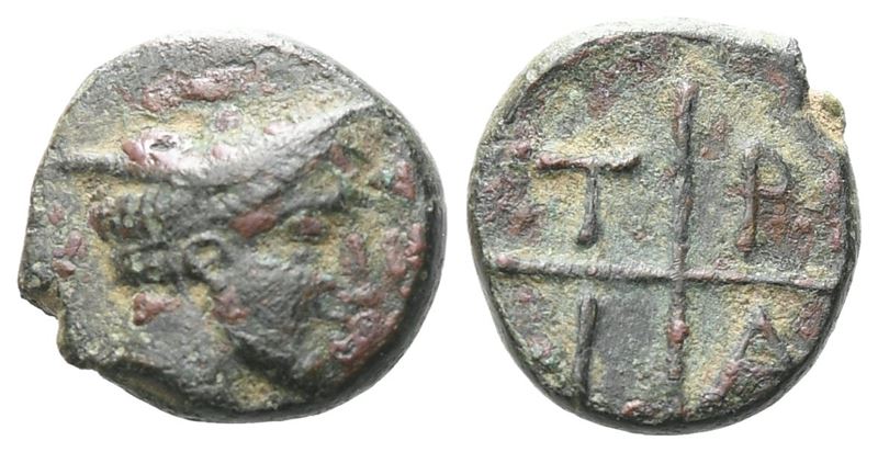 Macedon, Tragilos, testa di Hermes con petasos (Æ), c. 450-400 a.C.