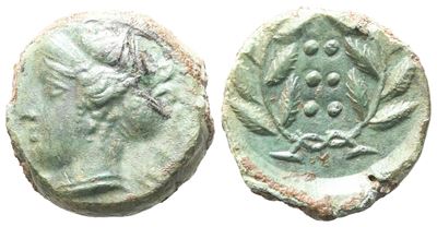 Sicily, Himera (C. 410 Bc), Hemilitron; Æ (3,78 G; 15 MM)