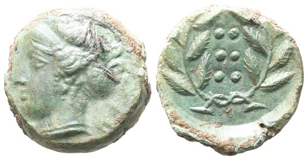 Sicily, Himera, c. 420-407 BC. Æ Hemilitron (15 mm, 3.78 g).