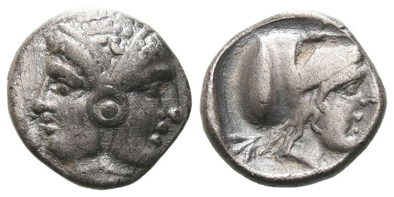 Mysia, Lampsakos (4th-3rd centuries BC), Diobol; AR (1,33 g; 11 mm)