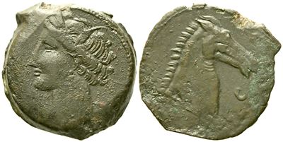 Carthage (C. 300-264 Bc), Dishekel; Æ (16,30 G; 29 MM)