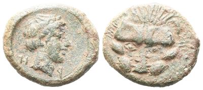 Bruttium, Rhegion, C. 415/0-387 Bc. Æ (15 MM, 2.78 G).