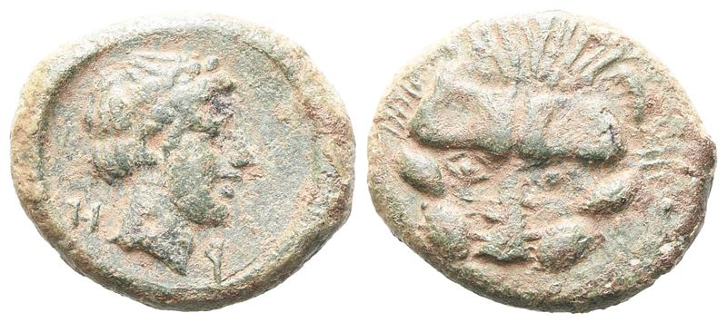 Bruttium, Rhegion, C. 415/0-387 Bc. Æ (15 MM, 2.78 G).